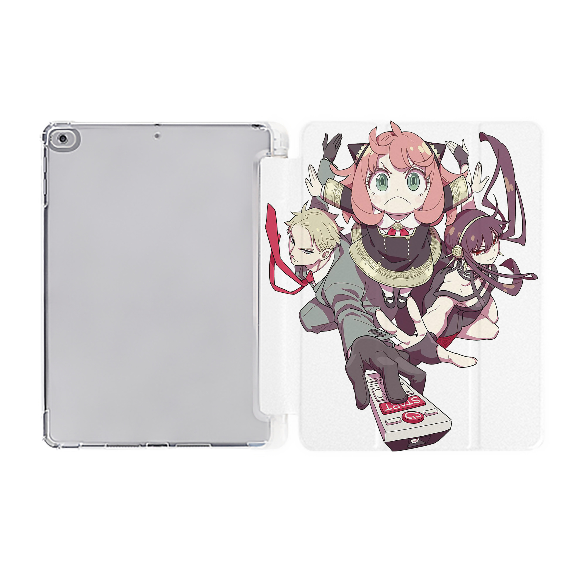（画像用） SPY×FAMILY间谍家家酒 IPad ケース ペン収納付き 三つ折りスタンド PUレザー×シリコン 対応機種9.5/10.5/10.9インチ